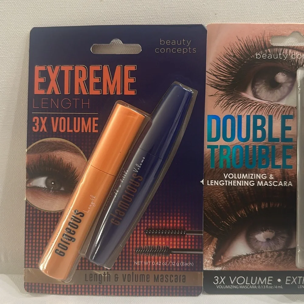 Beauty Concepts Mascara Bundle - Extreme Length 3X and Double Trouble Mascaras.
